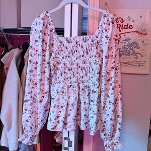 SHEIN Ditzy Floral Smocked Women's Top Small